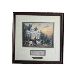 Thomas Kinkade Victorian Christmas I “O Come All Ye Faithful” COA Accent print